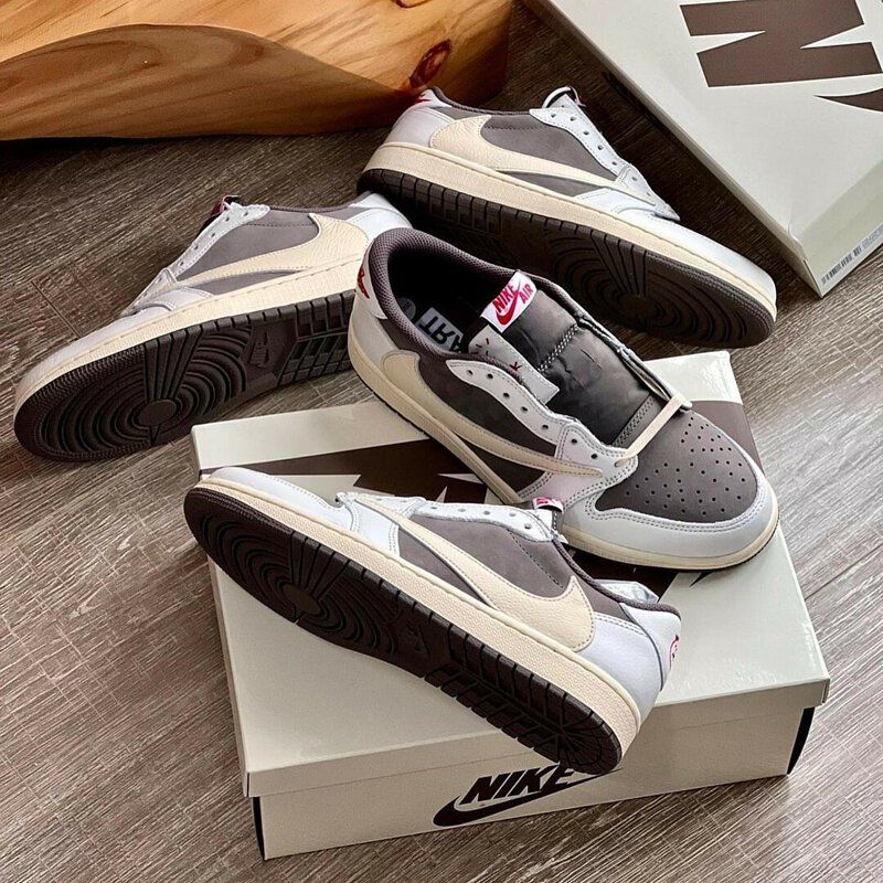  Giày Nike Air Jordan 1 Retro Low OG SP Travis Scott Reverse 'Mocha' 