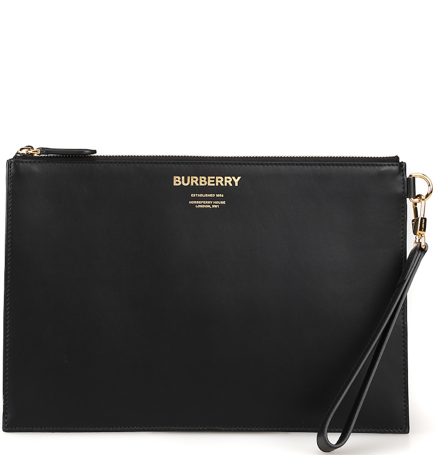  Túi Nam Burberry Edin Horseferry Print Leather Zip Pouch 'Black' 