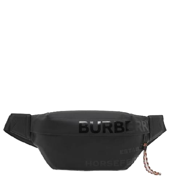  Túi Nam Burberry Horseferry Print Coated Canvas Sonny Bum Bag 'Black' 