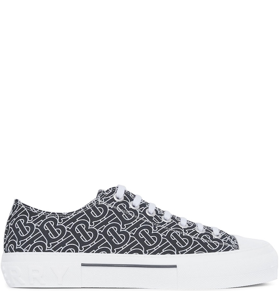  Giày Nam Burberry Monogram Print Cotton Sneakers 'Black White' 