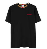  Áo Nam Burberry Icon Stripe Trim Cotton T-shirt 'Black' 