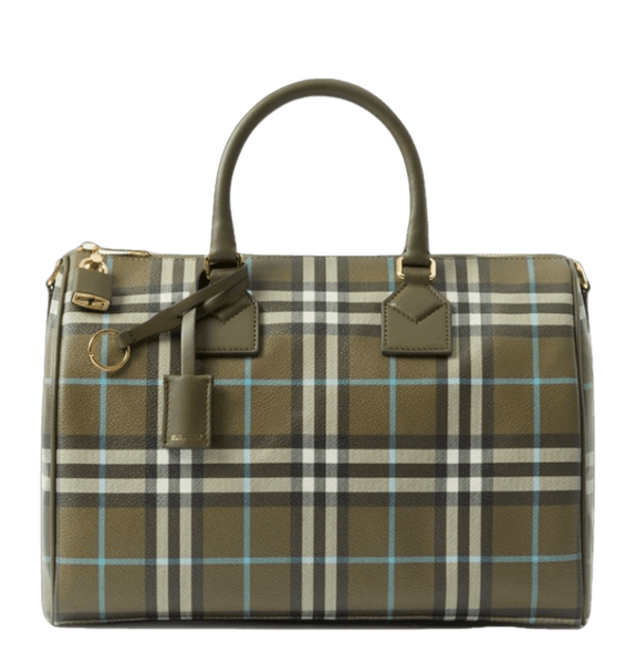  Túi Nữ Burberry Check Medium Bowling Bag 'Olive Green' 