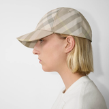  Mũ Burberry Check Baseball Cap 'Flax' 