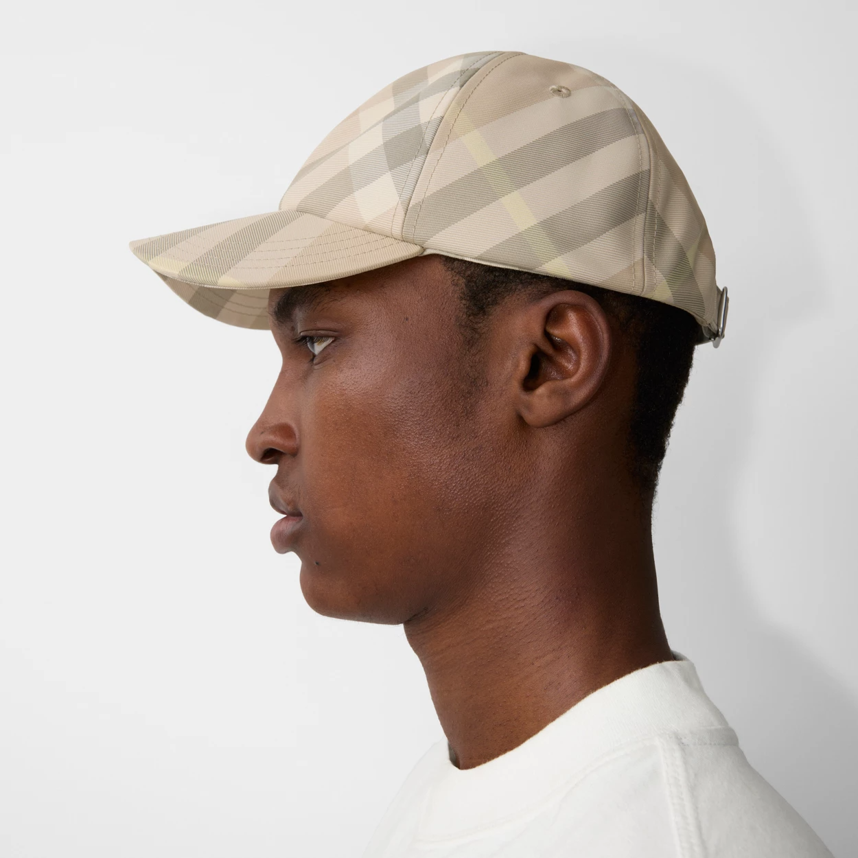 Mũ Burberry Check Baseball Cap 'Flax' 