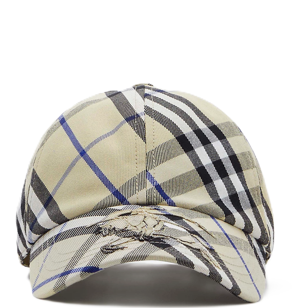  Mũ Burberry Check Cotton Blend Baseball Cap 'Lichen' 