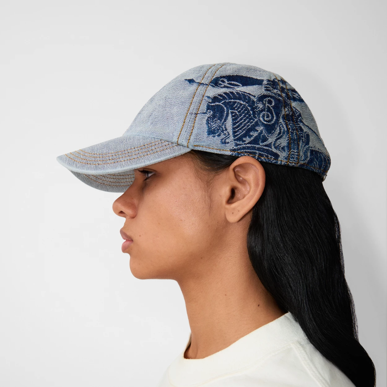  Mũ Burberry Denim Baseball Cap 'Indigo' 