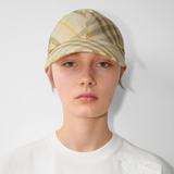  Mũ Burberry Check Linen Baseball Cap 'Wheat' 