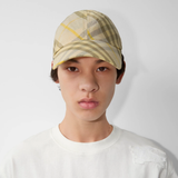  Mũ Burberry Check Linen Baseball Cap 'Wheat' 