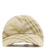  Mũ Burberry Check Linen Baseball Cap 'Wheat' 