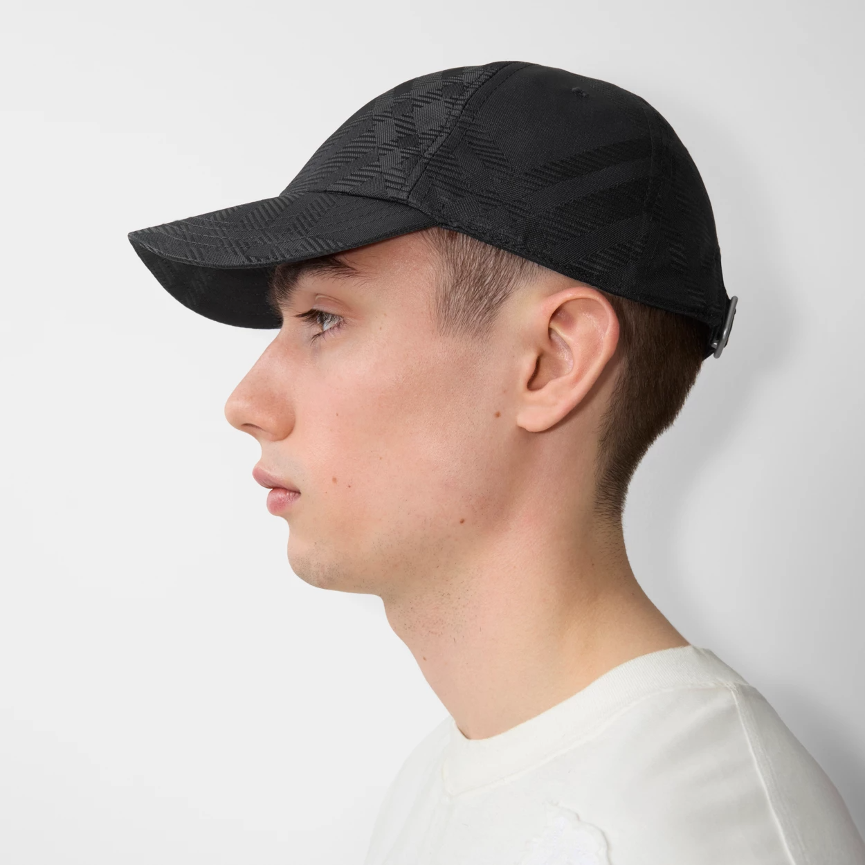  Mũ Burberry Check Nylon Blend Baseball Cap 'Black' 