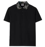  Áo Nam Burberry Check Collar Cotton 'Black' 