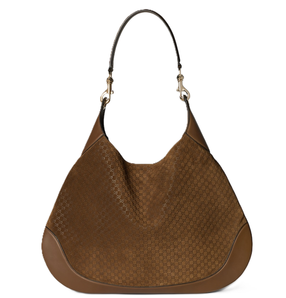  Túi Nữ Gucci B Medium Shoulder Bag 'Brown Suede' ‎ 