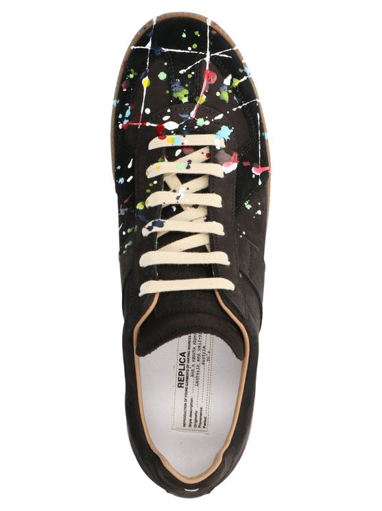 Giày Nam Maison Margiela Replica Paint Drop Sneakers 'Black' S57WS0240