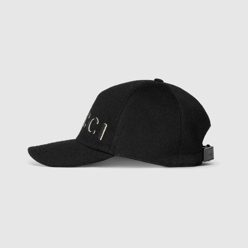  Mũ Nam Gucci Embroidered Wool Baseball 'Black' 