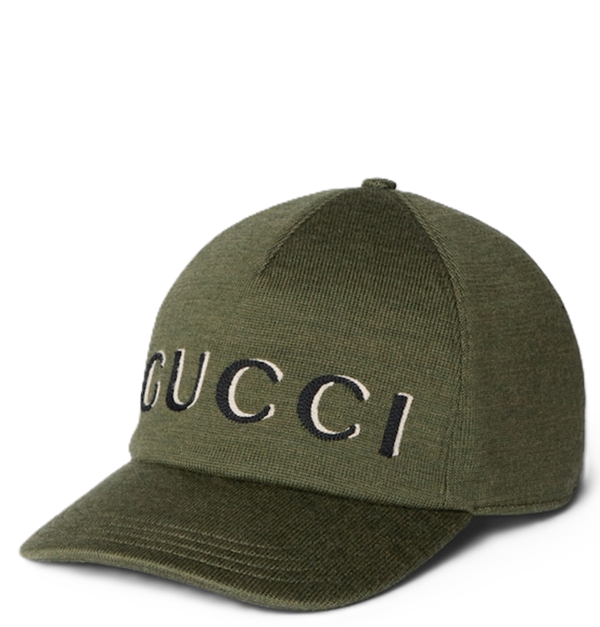  Mũ Nam Gucci Embroidered Wool Baseball 'Dark Green' ‎ 