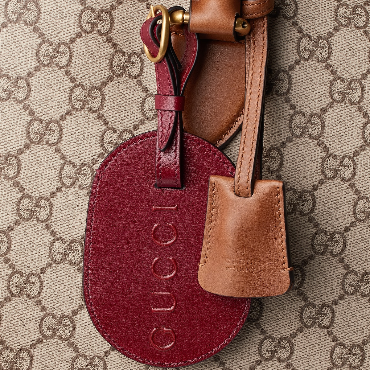  Túi Nam Gucci GG Emblem Medium Duffle 'Brown' 