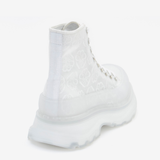  Giày Nữ Alexander McQueen Tread Slick Transparent Lace-Up Boots 'White' 