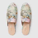  Giày Nữ Gucci Tiger Princetown Slipper Leather 'Pink' 