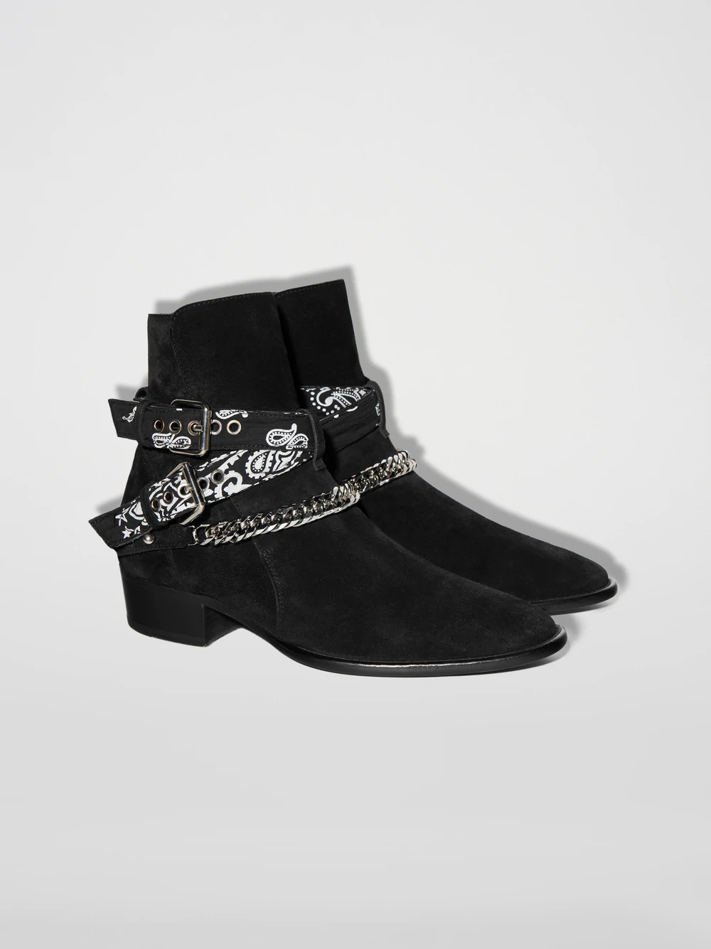 Giay Nam Amiri Bandana Buckle Boot Black 191846246827 LUXITY