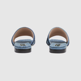  Dép Nữ Gucci Slide Sandal Script 'Light Blue Denim' 