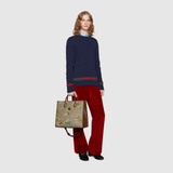  Túi Nữ Gucci Medium Tote 'Beige Ebony GG' 