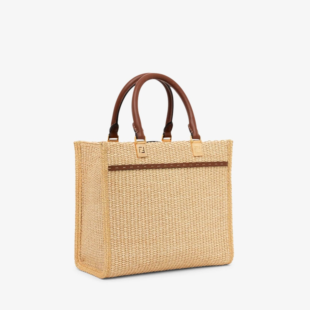  Túi Nữ Fendi Sunshine Raffia Leather 'Brown' 