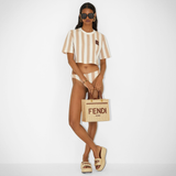  Túi Nữ Fendi Sunshine Raffia Leather 'Brown' 