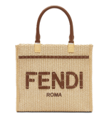  Túi Nữ Fendi Sunshine Raffia Leather 'Brown' 