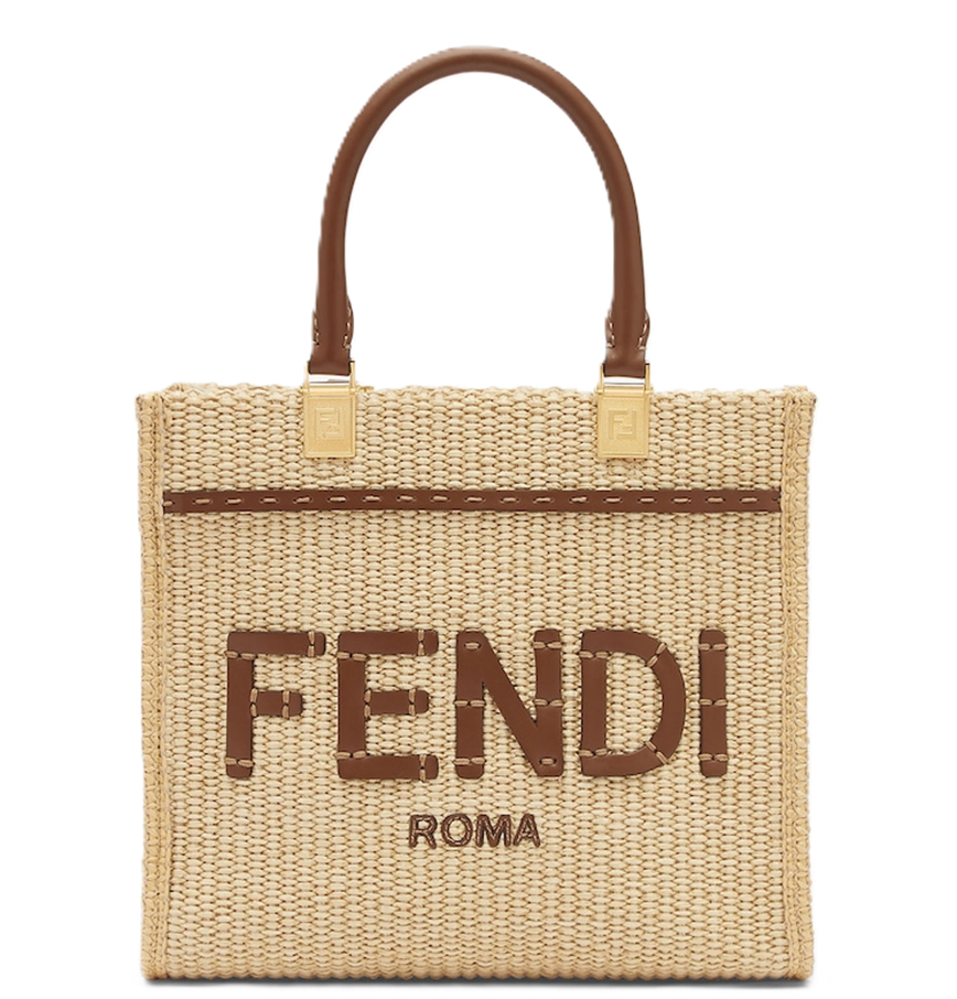  Túi Nữ Fendi Sunshine Raffia Leather 'Brown' 