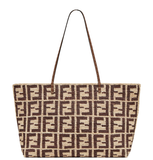  Túi Nữ Fendi Large Roll Raffia Crochet Shopper 'Brown' 