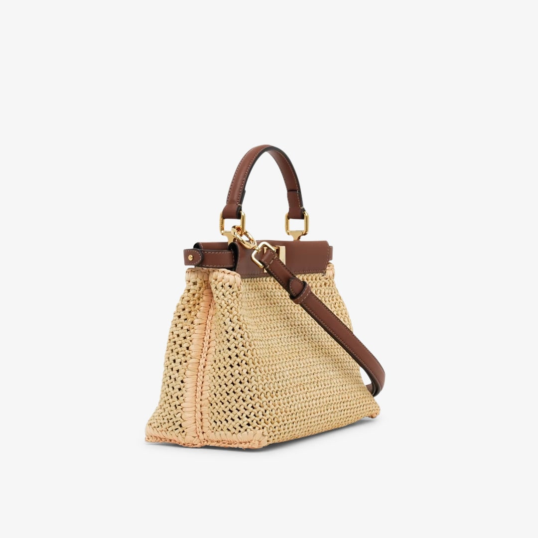  Túi Nữ Fendi Peekaboo Mini Leather Macramé 'Brown' 