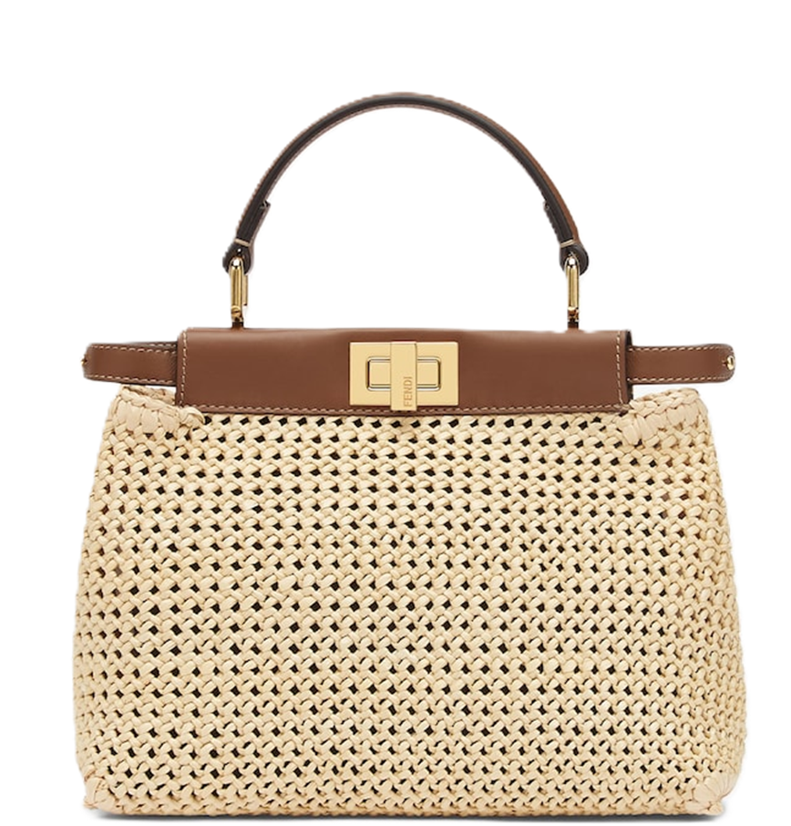  Túi Nữ Fendi Peekaboo Mini Leather Macramé 'Brown' 