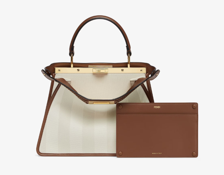  Túi Nữ Fendi Peekaboo Iseeu Pequin Striped 'White' 