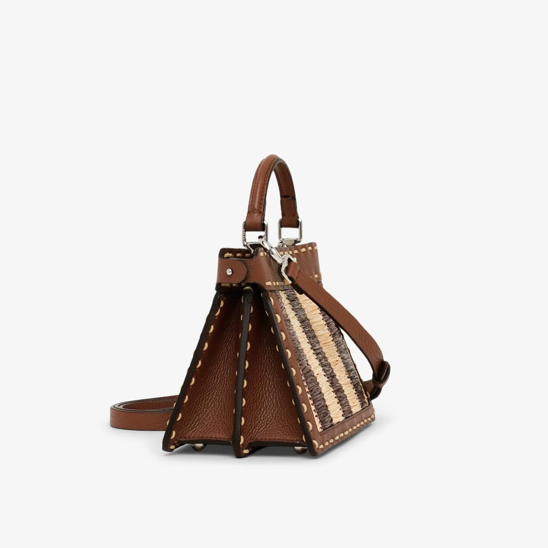  Túi Nữ Fendi Peekaboo Petite Selleria Topstitches 'Brown' 
