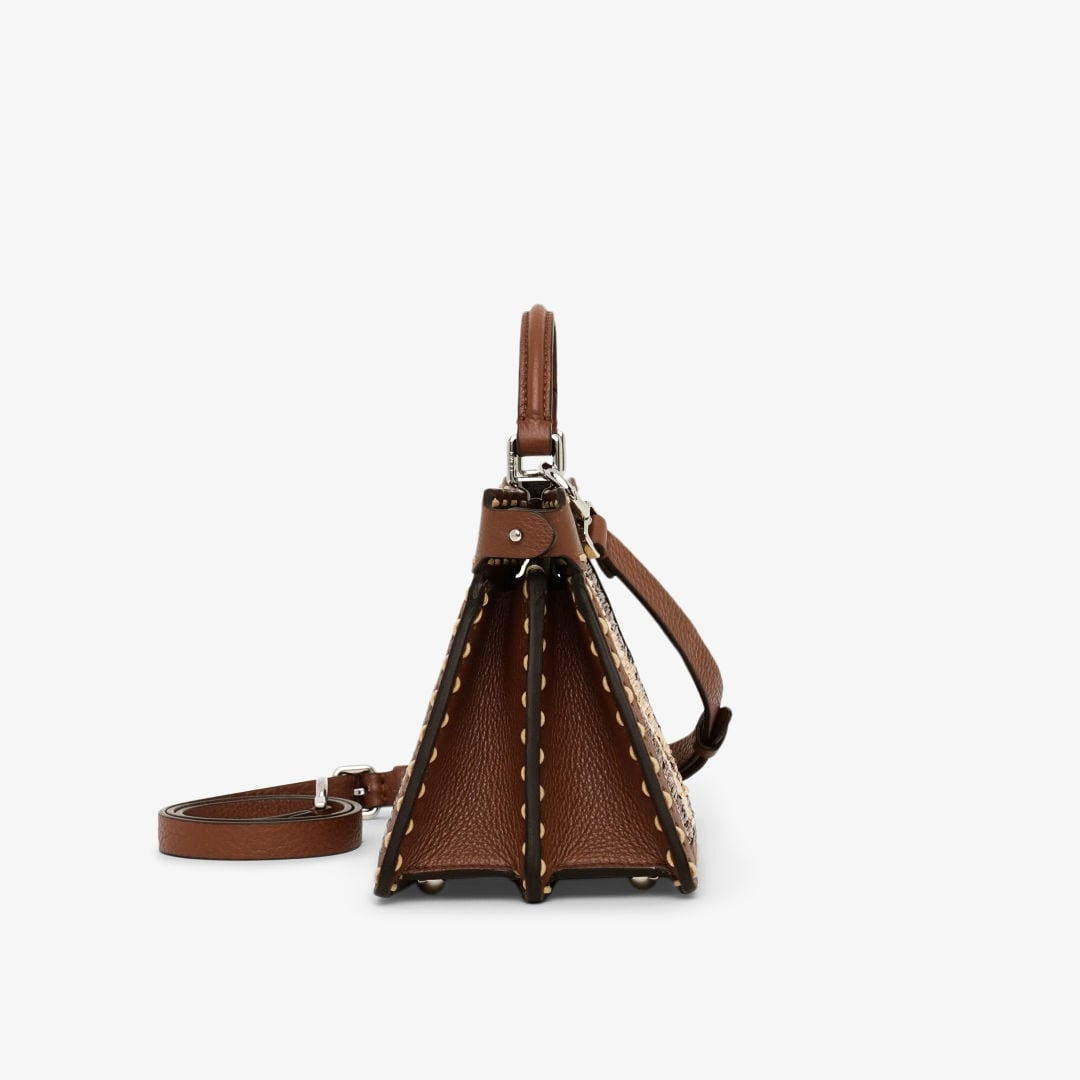  Túi Nữ Fendi Peekaboo Petite Selleria Topstitches 'Brown' 