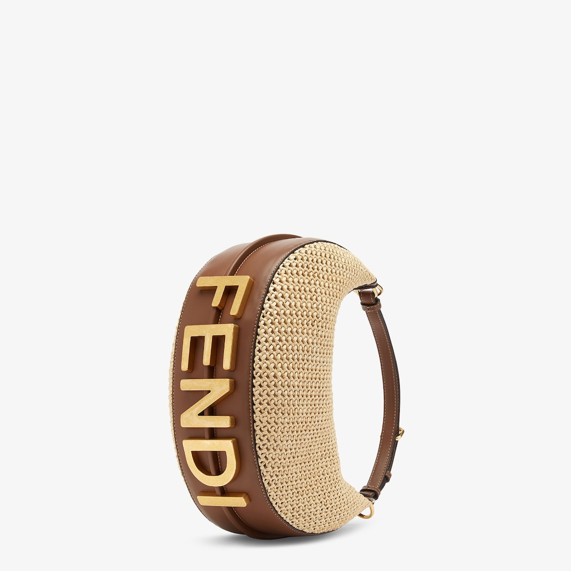  Túi Nữ Fendi Fendigraphy Natural Macramé Raffia 'Brown' 