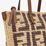  Túi Nữ Fendi Roll Mini Ff Raffia Crochet 'Brown' 