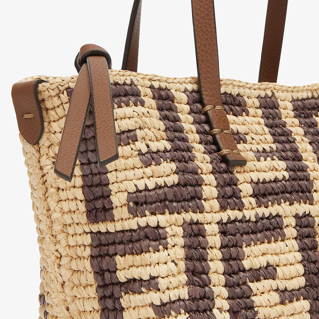  Túi Nữ Fendi Roll Mini Ff Raffia Crochet 'Brown' 