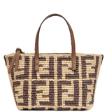  Túi Nữ Fendi Roll Mini Ff Raffia Crochet 'Brown' 