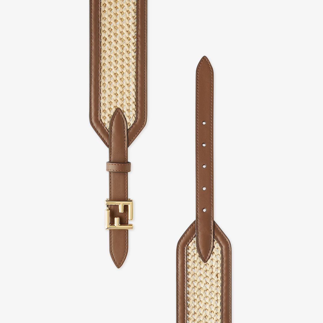  Thắt Lưng Nữ Fendi Ff Belt Raffia Belt 'Beige' 