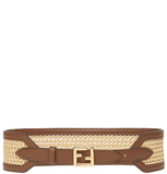  Thắt Lưng Nữ Fendi Ff Belt Raffia Belt 'Beige' 