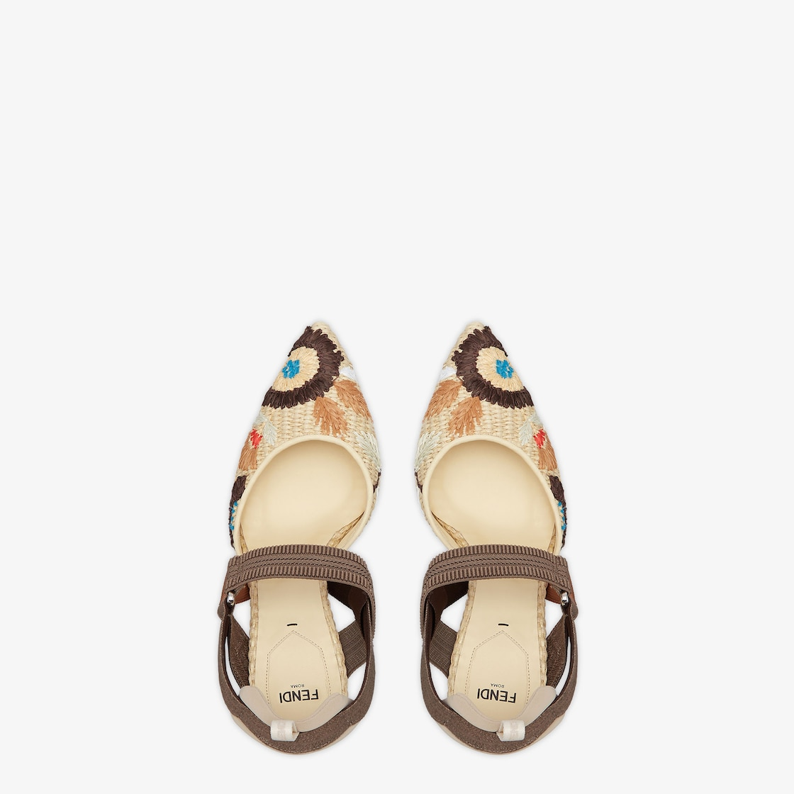  Giày Nữ  Fendi Colibr Raffia Embroidery 'Multicolor' 