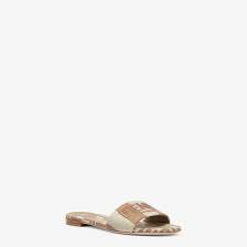  Dép Nữ Fendi Signature Fabric Slides 'Beige' 