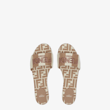  Dép Nữ Fendi Signature Fabric Slides 'Beige' 