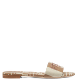  Dép Nữ Fendi Signature Fabric Slides 'Beige' 
