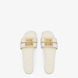  Dép Nữ Fendi Ffold Leather Sandals 'White' 
