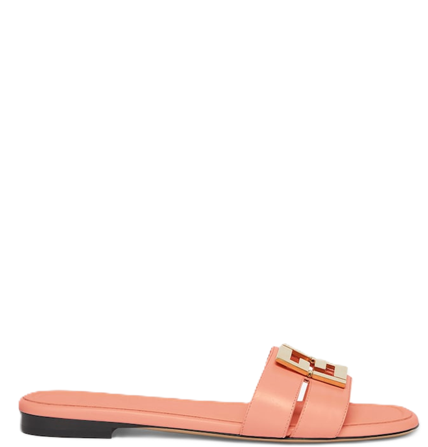  Dép Nữ Fendi Ffold Leather Sandals 'Pink' 