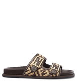  Dép Nữ Fendi Feel Raffia Slides 'Brown' 