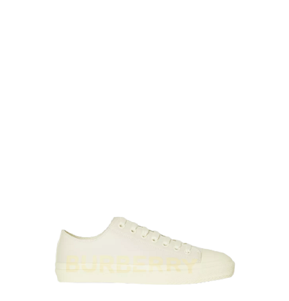  Giày Nữ Burberry Logo Print Cotton Garbadine Sneakers 'Vanilla' 