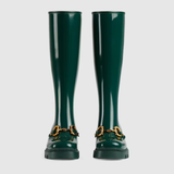  Giày Nữ Gucci Knee High Boot With Horsebit Rubber 'Green' 
